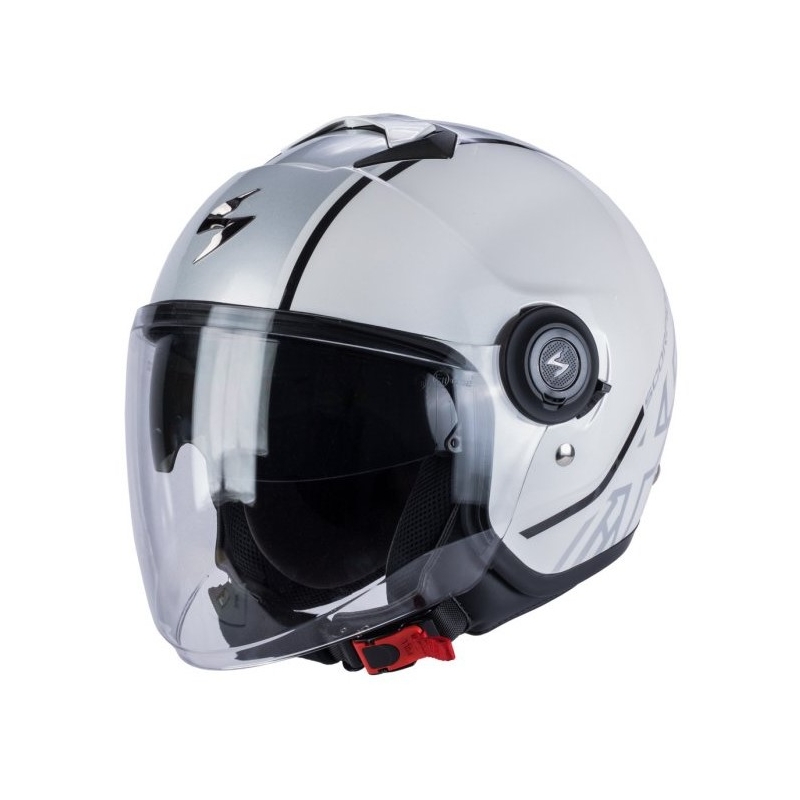 Offener Motorradhelm Scorpion EXO-CITY Avenue weiß-silber
