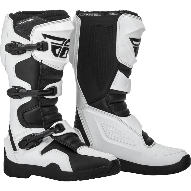 Motorradstiefel Fly Racing NEW Maverik 2019 schwarz und weiß Ausverkauf