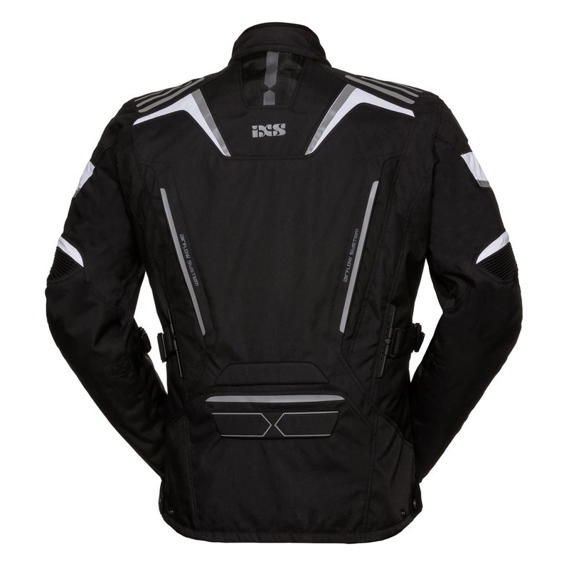 Frauen iXS Powells Schwarz-Weiß-Motorrad-Jacke
