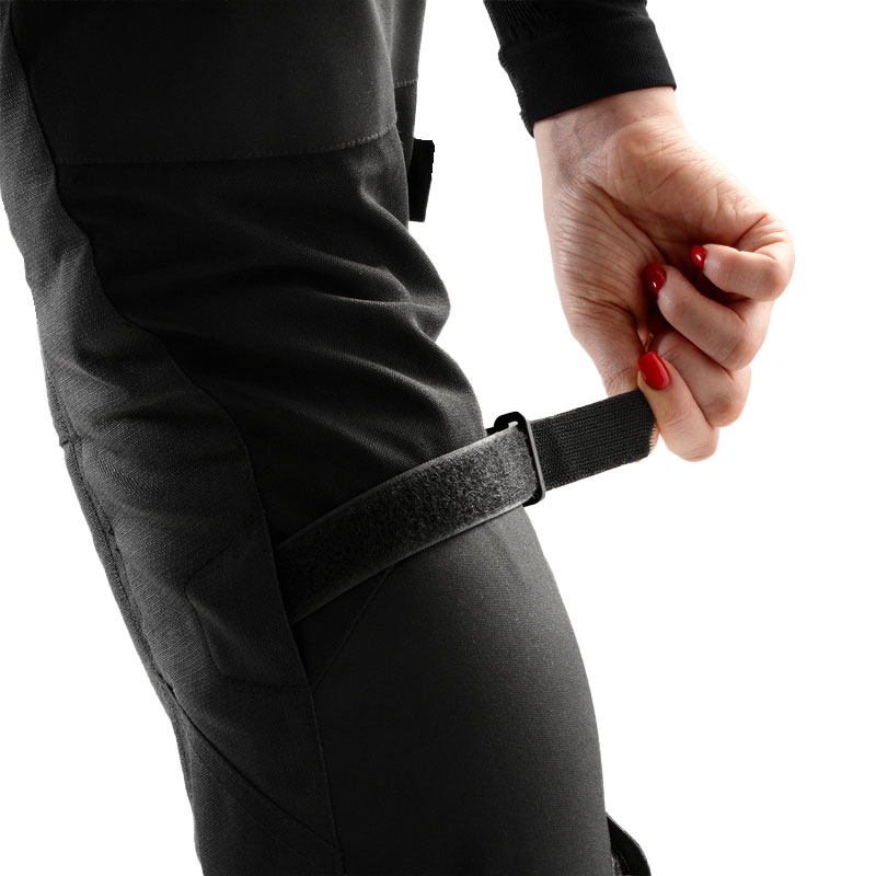 Schwarze, knöchellange Motorradhose für Damen von Rebelhorn, Modell Hardy 3.0