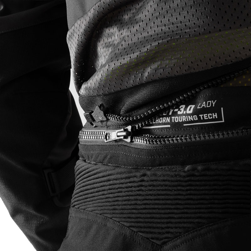 Schwarze, knöchellange Motorradhose für Damen von Rebelhorn, Modell Hardy 3.0