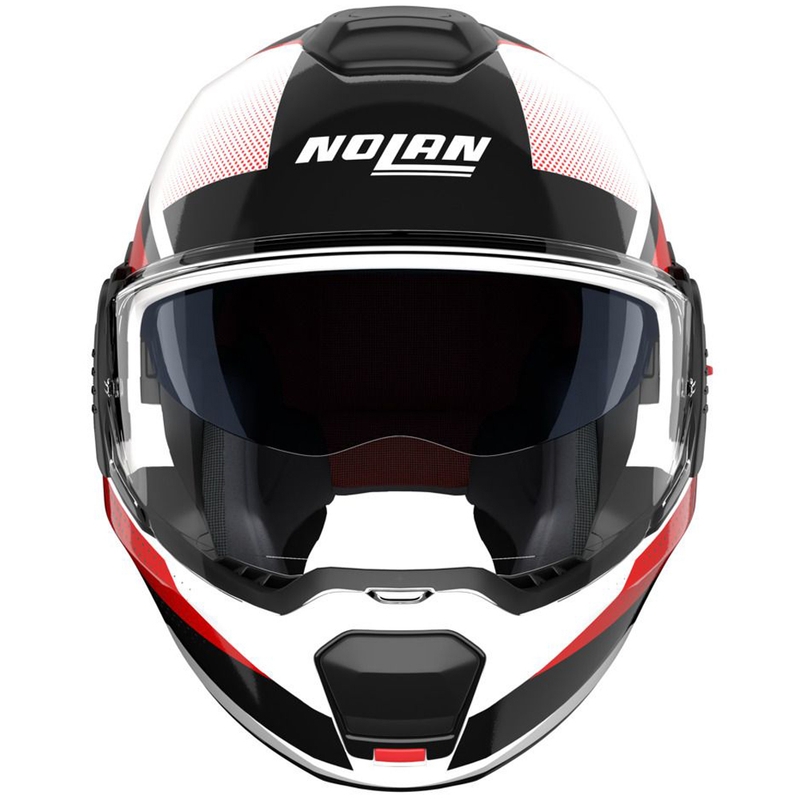 Klappbarer Motorradhelm Nolan N120-1 Ciclone 363 weiß-schwarz-rot