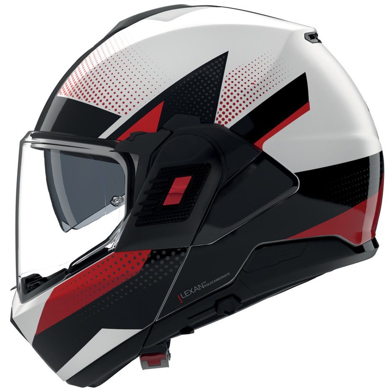 Klappbarer Motorradhelm Nolan N120-1 Ciclone 363 weiß-schwarz-rot