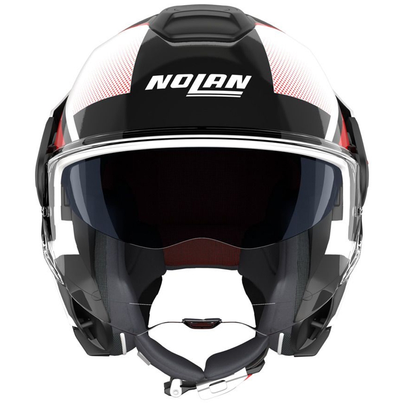 Klappbarer Motorradhelm Nolan N120-1 Ciclone 363 weiß-schwarz-rot