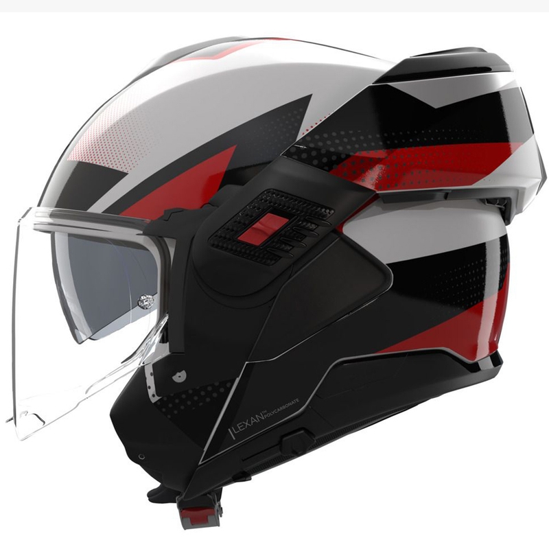 Klappbarer Motorradhelm Nolan N120-1 Ciclone 363 weiß-schwarz-rot