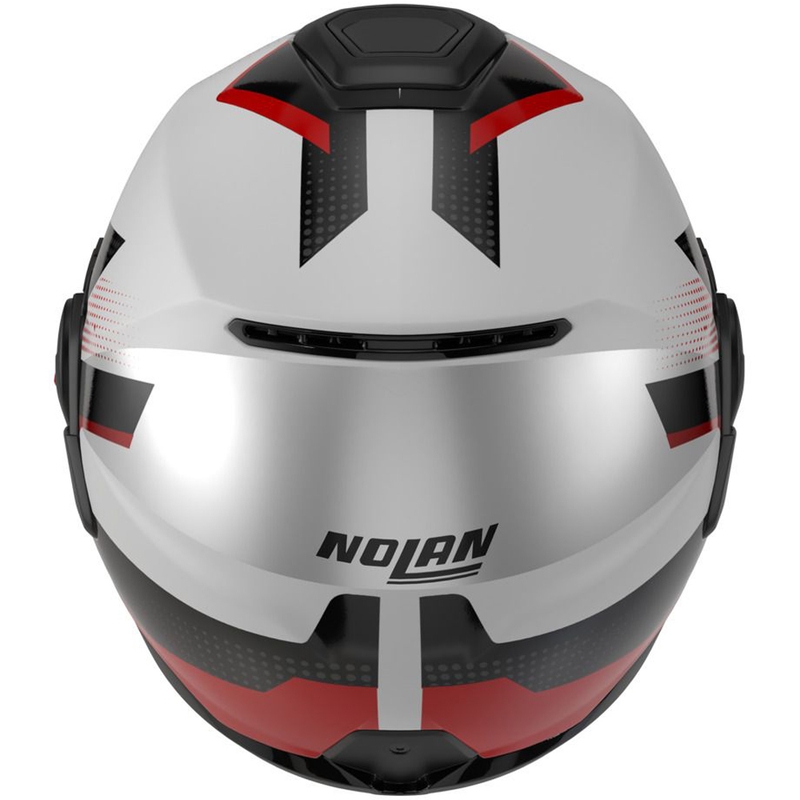 Klappbarer Motorradhelm Nolan N120-1 Ciclone 363 weiß-schwarz-rot