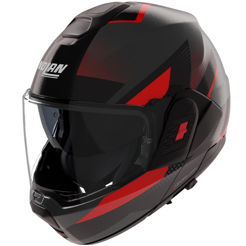 Klappbarer Motorradhelm Nolan N120-1 Ciclone 364 grau-schwarz-rot