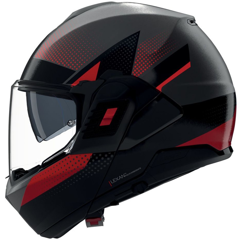 Klappbarer Motorradhelm Nolan N120-1 Ciclone 364 grau-schwarz-rot
