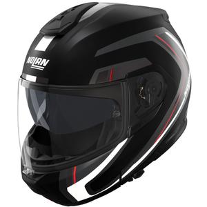 Klappbarer Motorradhelm Nolan N100-6 Radiante N-com 357 schwarz-silber-rot
