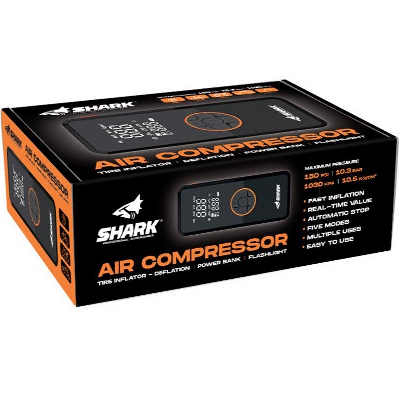 Akkukompressor mit Powerbank SHARK BP-150 schwarz
