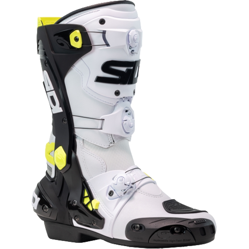 Motorradstiefel SiDi Rex weiß-schwarz-gelb