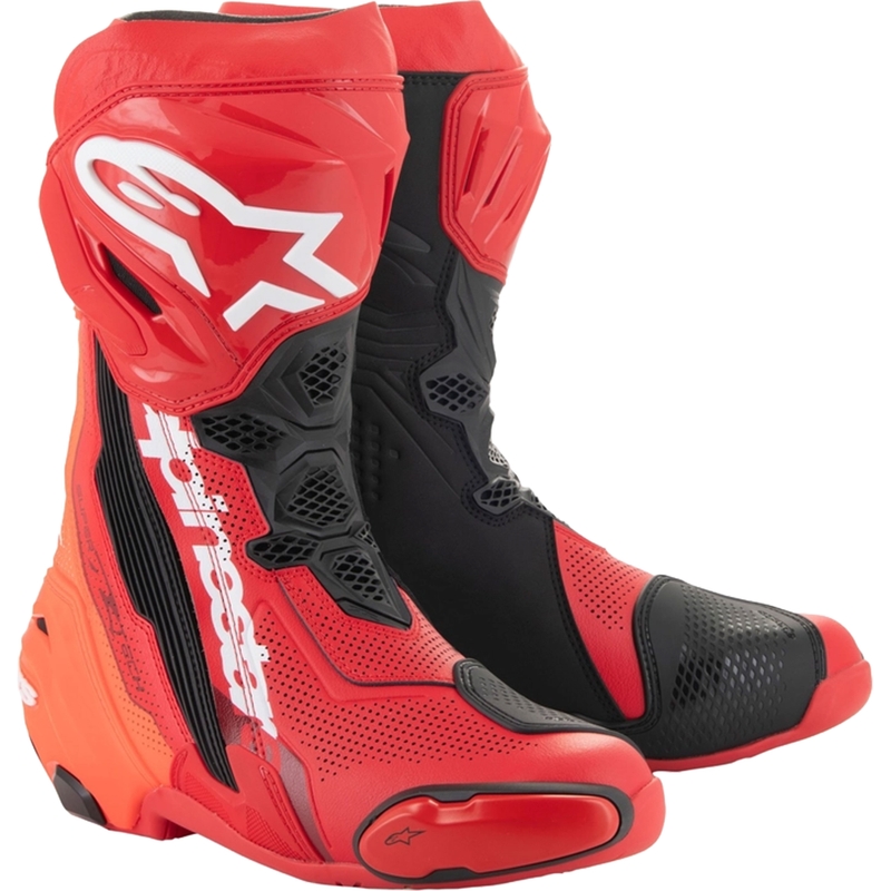 Alpinestars Supertech R Vented Motorradstiefel fluo rot-rot