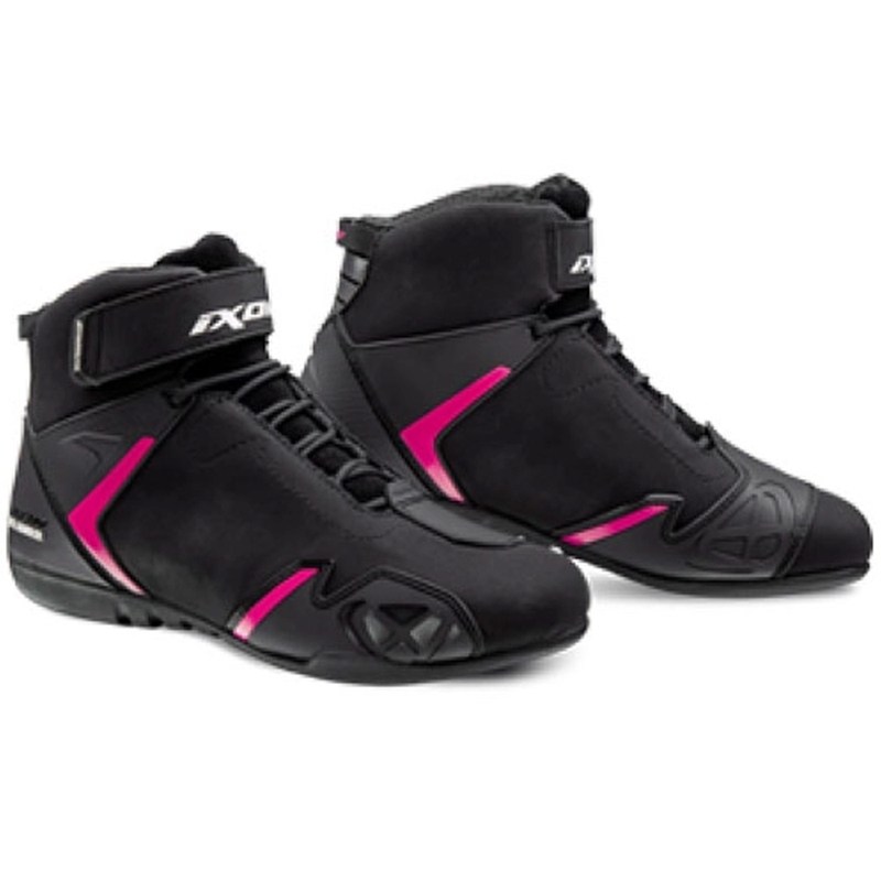 Damen-Motorradstiefel IXON Gambler WP schwarz-rosa