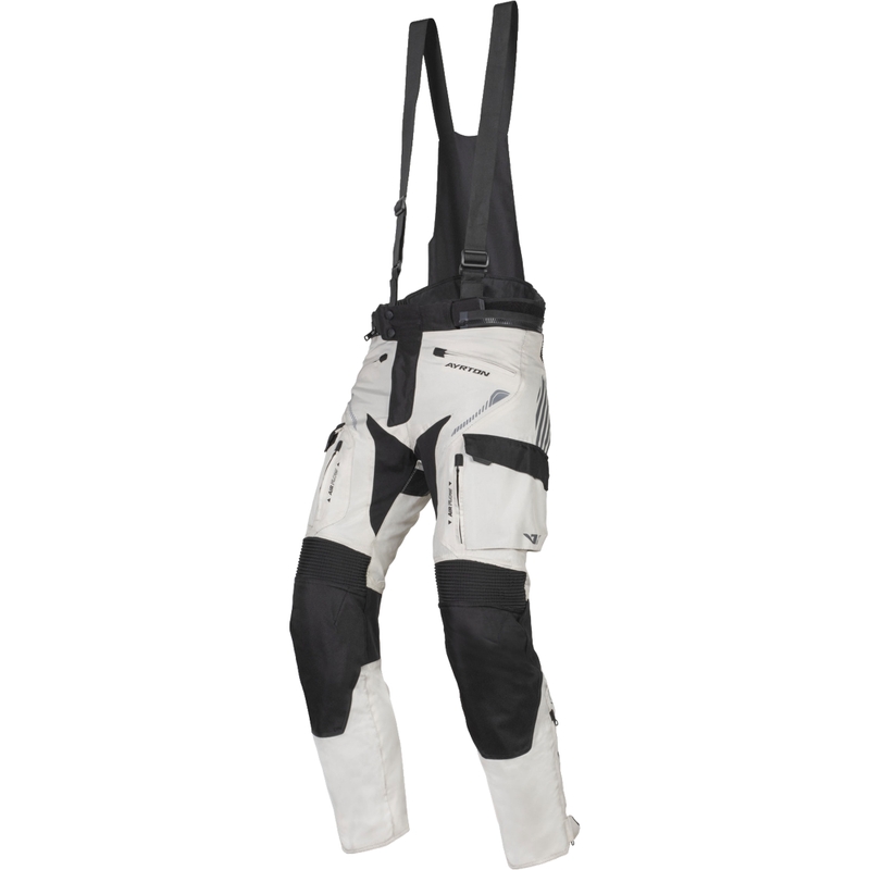 Ayrton Rally II Motorradhose weiß-schwarz-grau