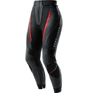 Rebelhorn Diva Leder-Motorradhose für Damen, schwarz-rot