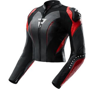 Rebelhorn Diva RS Leder-Motorradjacke für Damen, schwarz-rot