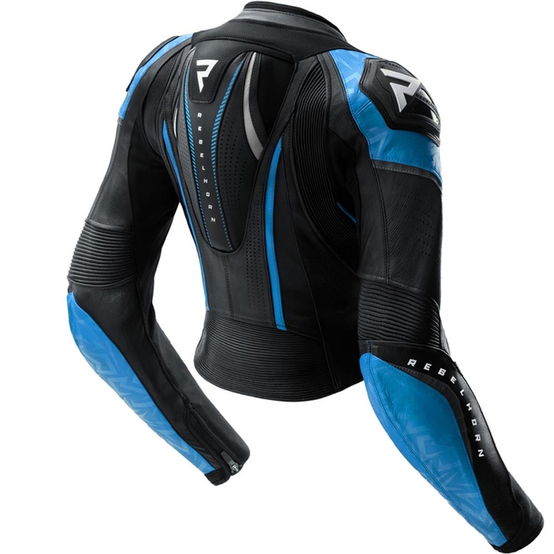 Rebelhorn Diva RS Leder-Motorradjacke für Damen, schwarz-blau