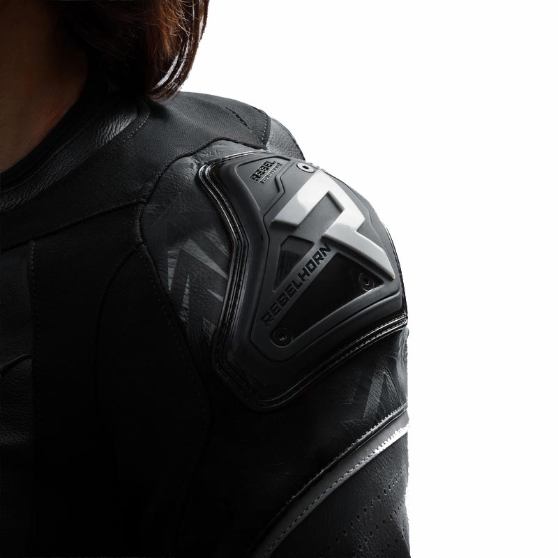 Rebelhorn Diva RS Leder-Motorradjacke für Damen, schwarz-weiß