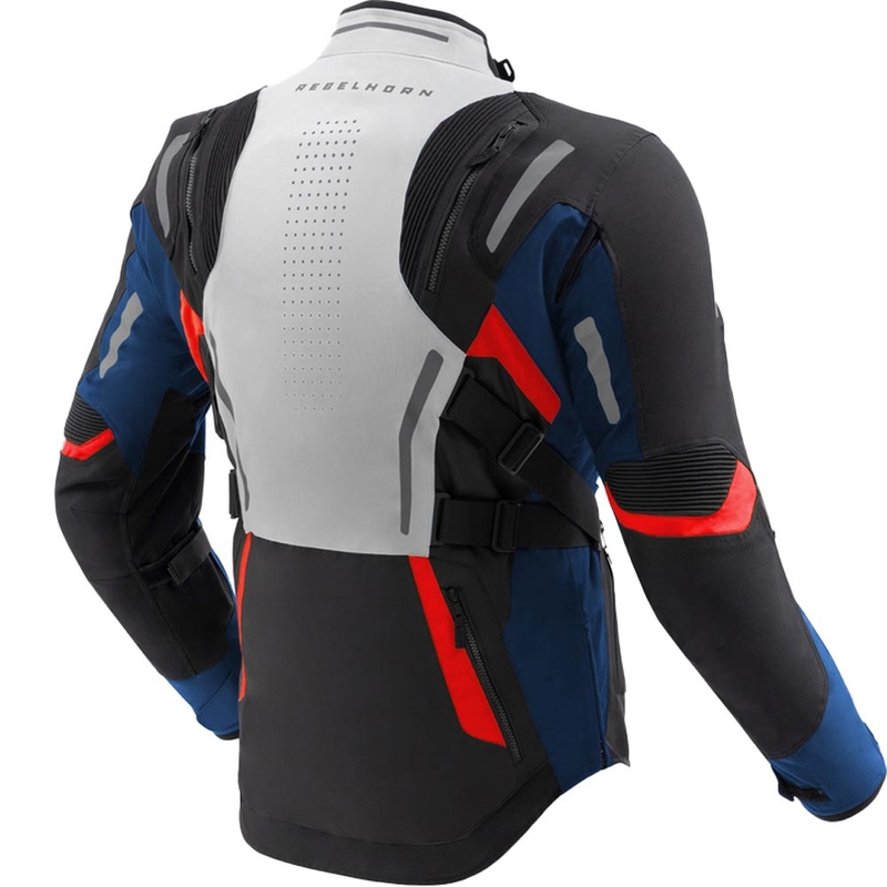 Rebelhorn Hiker IV Motorradjacke hellgrau-blau-rot