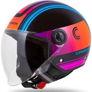 Cassida Handy Metropolis Schwarz-Türkis Gradient Open Motorradhelm
