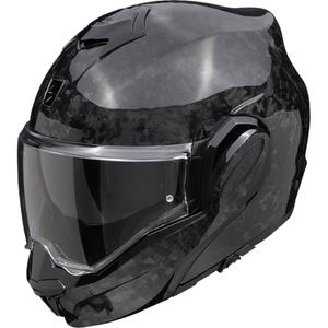 Klappbarer Motorradhelm Scorpion EXO-TECH EVO ONYX CARBON Solides Schwarz