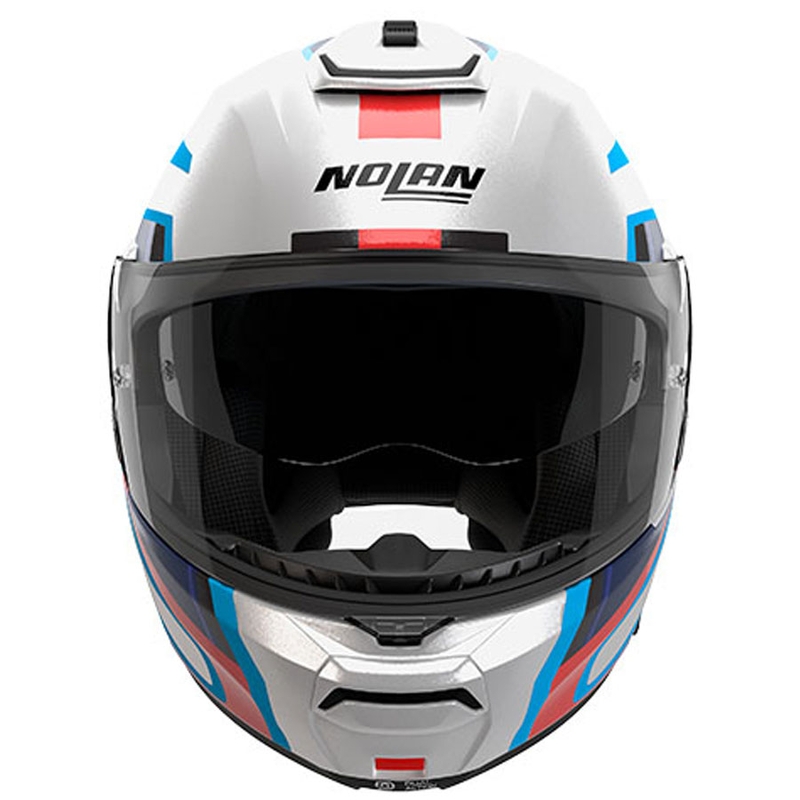 Klappbarer Motorradhelm Nolan N100-6 Radiante N-COM 358 weiß-grau-blau