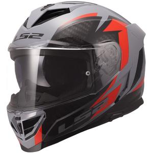 Integralhelm LS2 FF818 Storm III Dynamo glänzend grau-rot