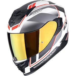 Integrierter Motorradhelm Scorpion EXO-520 EVO AIR LENA mattweiß-silber-rot Ausverkauf