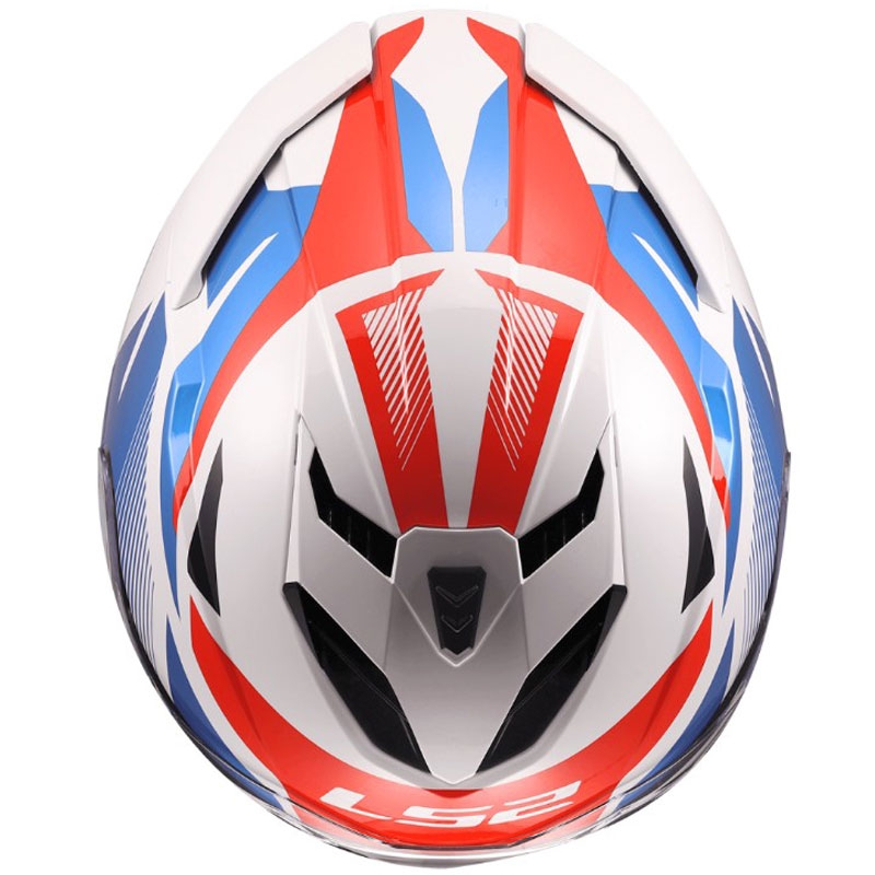 Integralhelm LS2 FF818 Storm III Komai, glänzend weiß-blau-rot