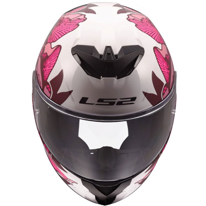 Integralhelm LS2 FF820 Rapid III Poppies II glänzend weiß-rosa
