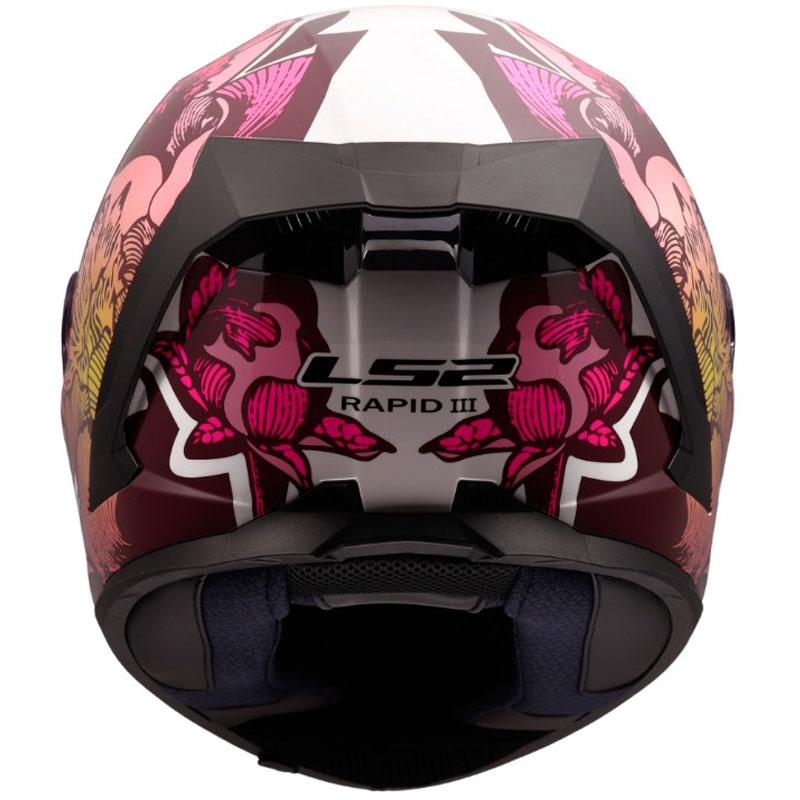 Integralhelm LS2 FF820 Rapid III Poppies II glänzend weiß-rosa