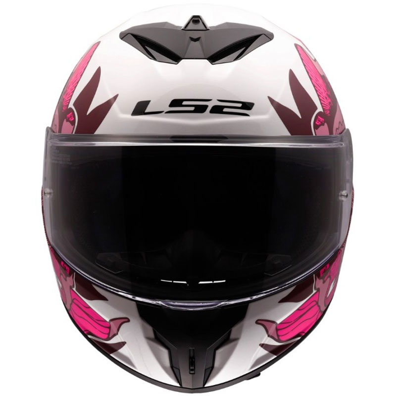 Integralhelm LS2 FF820 Rapid III Poppies II glänzend weiß-rosa