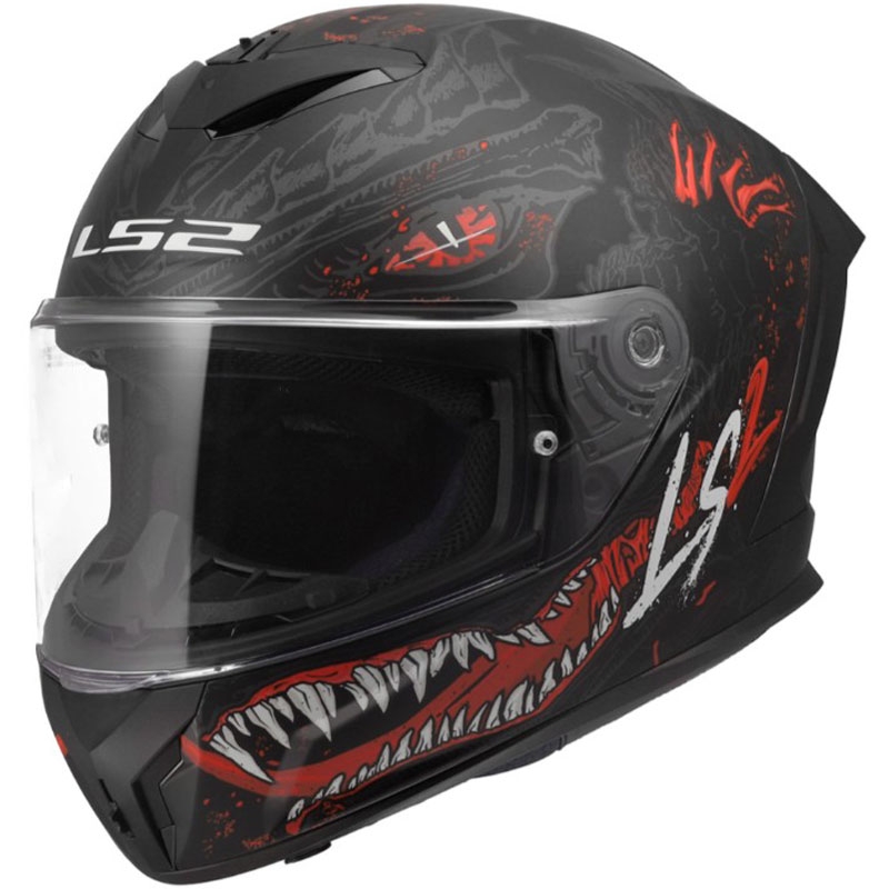Integralhelm LS2 FF820 Rapid III Kaiju II, matt schwarz-rot-weiß