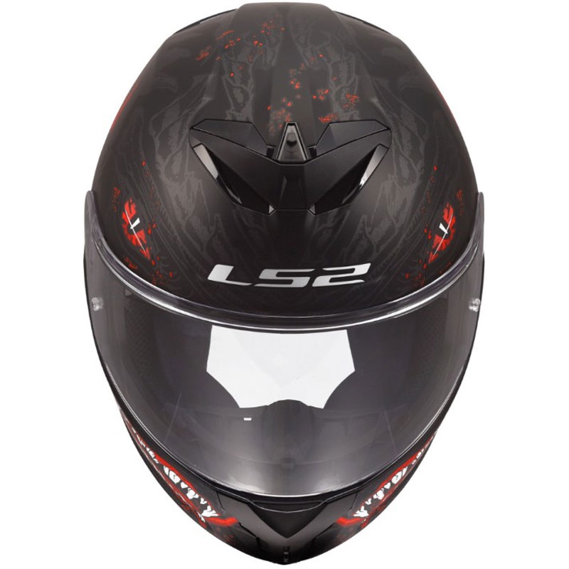 Integralhelm LS2 FF820 Rapid III Kaiju II, matt schwarz-rot-weiß