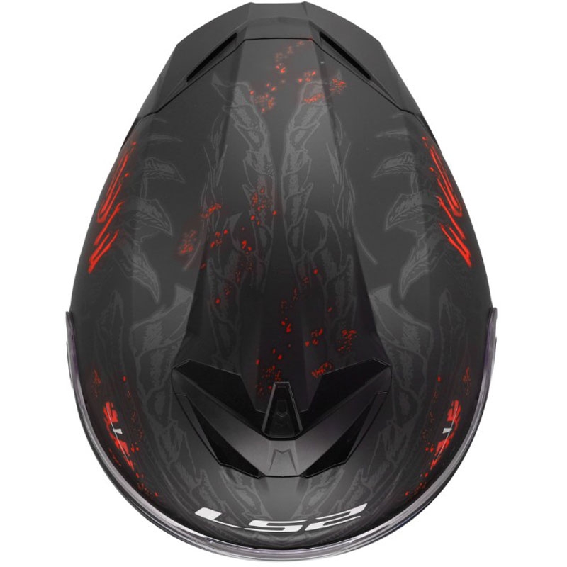 Integralhelm LS2 FF820 Rapid III Kaiju II, matt schwarz-rot-weiß