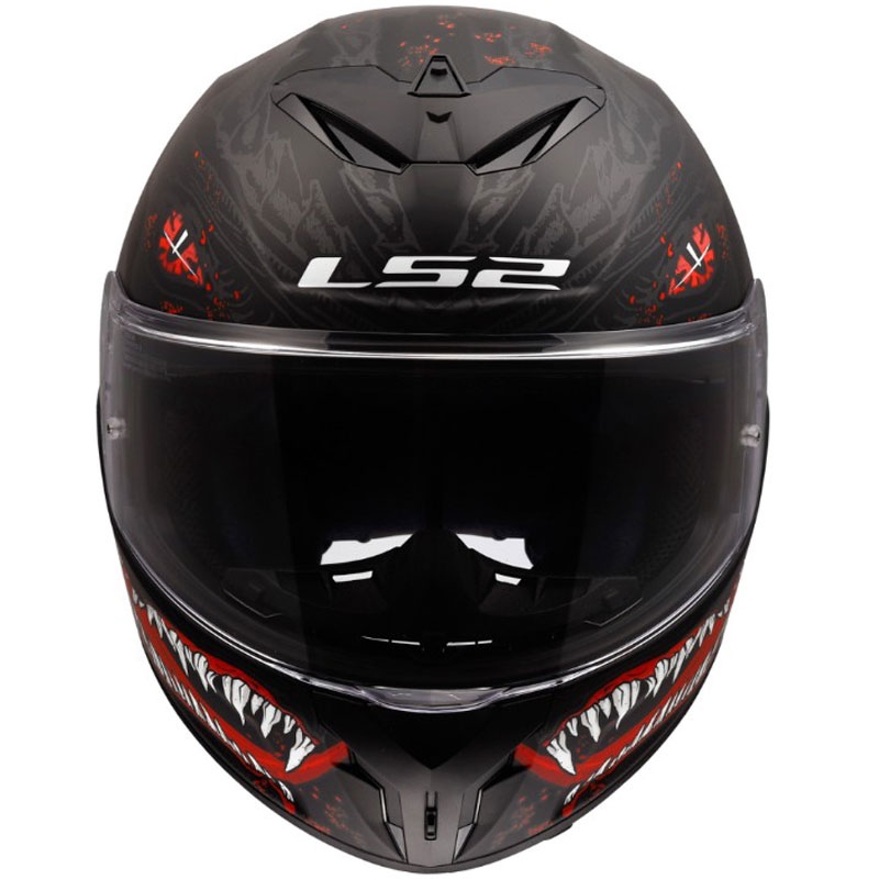 Integralhelm LS2 FF820 Rapid III Kaiju II, matt schwarz-rot-weiß