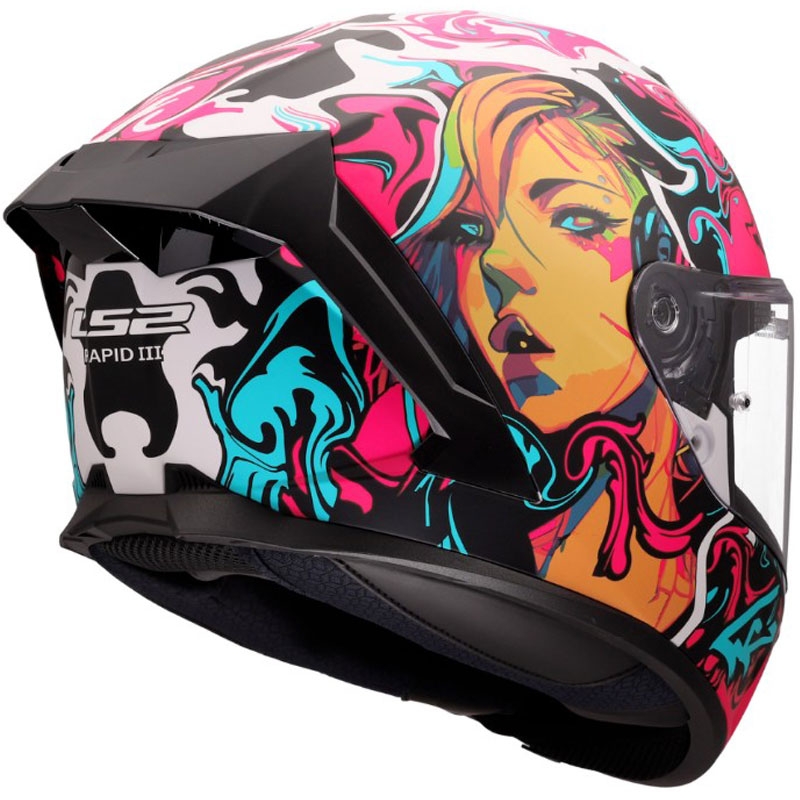 Integralhelm LS2 FF820 Rapid III Cyberg, matt lila-blau-grün