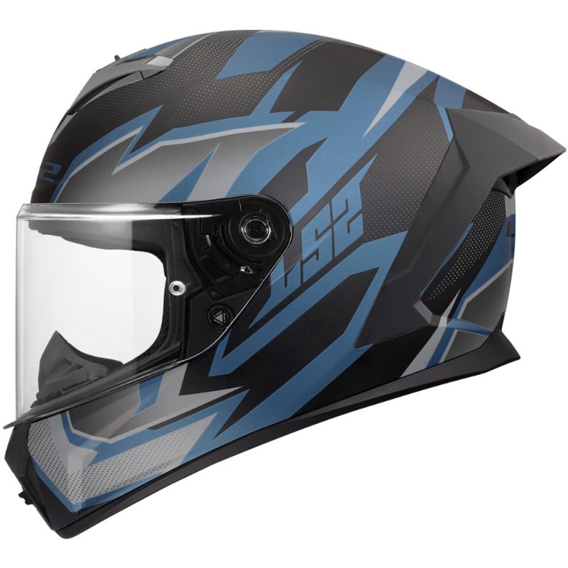 LS2 FF820 Rapid III Xtrem Integralhelm für Motorräder, matt schwarz-blau-petrol