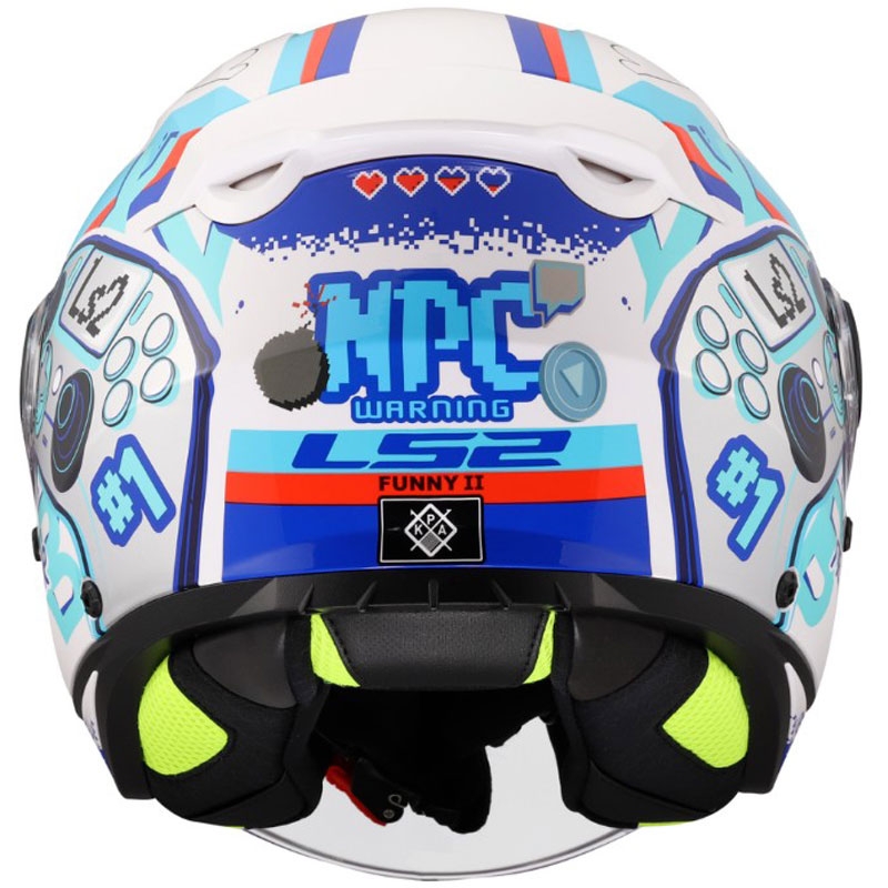 Kinder-Motorradhelm mit offenem Visier LS2 OF622 Funny II Next Level, glänzend weiß
