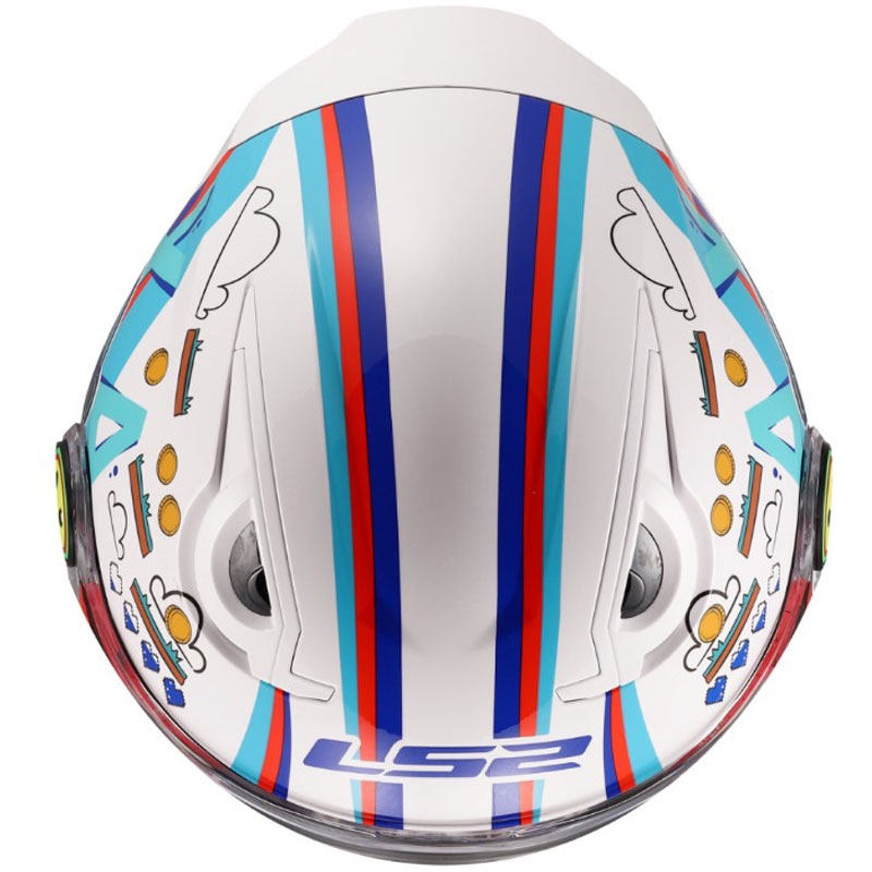 Kinder-Motorradhelm mit offenem Visier LS2 OF622 Funny II Next Level, glänzend weiß