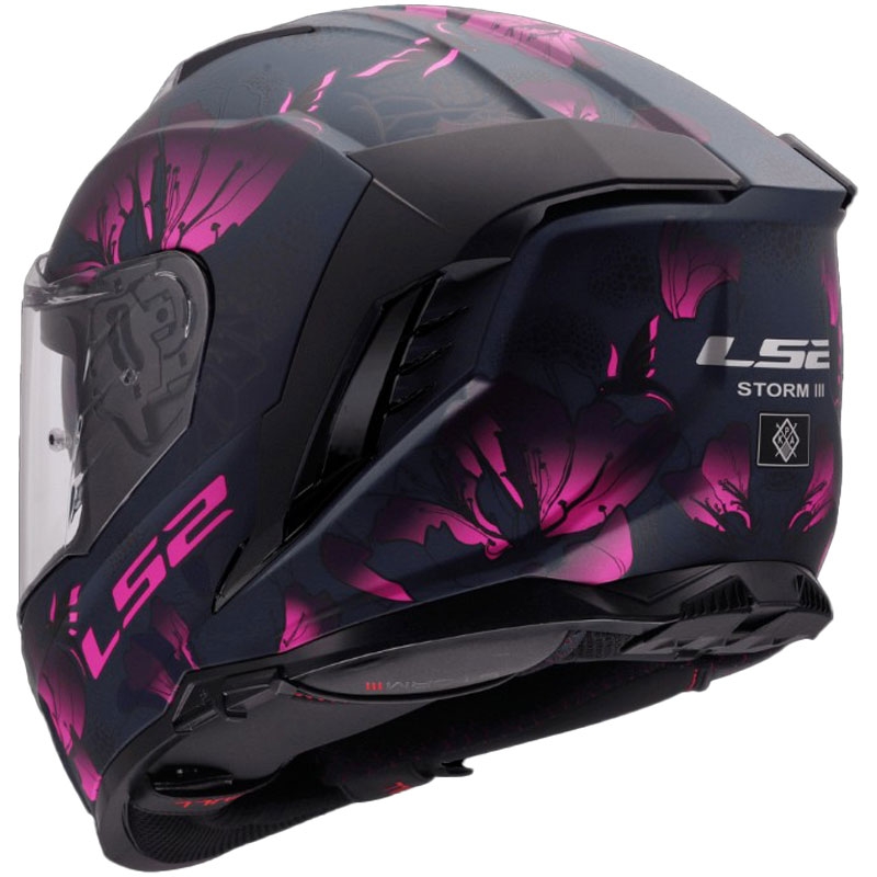 LS2 FF818 Storm III Burst Integralhelm für Motorräder, Schwarz-Pink