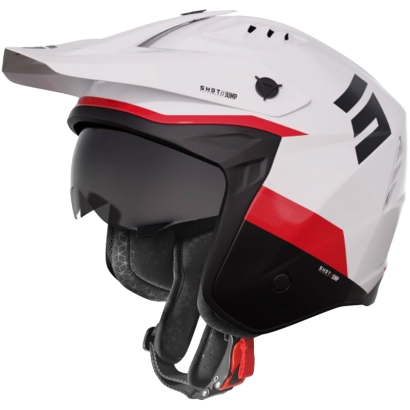 Motorradhelm Shot Jump Tricks schwarz-rot-weiß