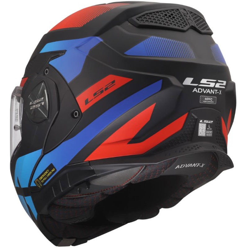 Klappbarer Motorradhelm LS2 FF901 Advant X Nova matt schwarz-rot-blau