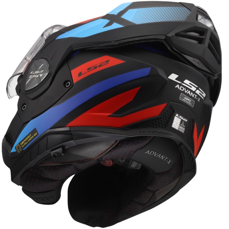 Klappbarer Motorradhelm LS2 FF901 Advant X Nova matt schwarz-rot-blau