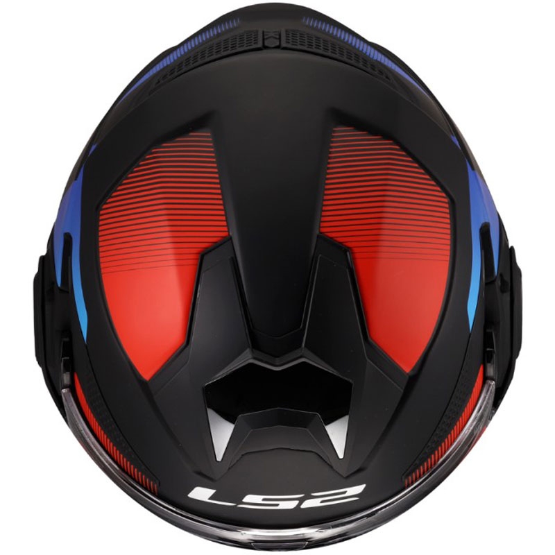 Klappbarer Motorradhelm LS2 FF901 Advant X Nova matt schwarz-rot-blau