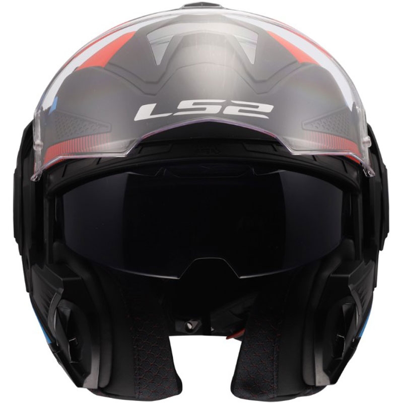 Klappbarer Motorradhelm LS2 FF901 Advant X Nova matt schwarz-rot-blau