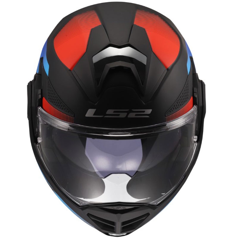 Klappbarer Motorradhelm LS2 FF901 Advant X Nova matt schwarz-rot-blau