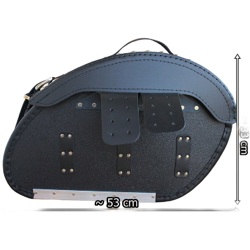 Motorradsatteltaschen aus Leder mit Nieten, RSA S263B, schwarz