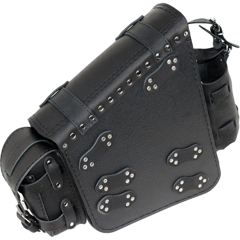 Motorradtasche aus Leder für RSA S49 HD Softail, schwarz