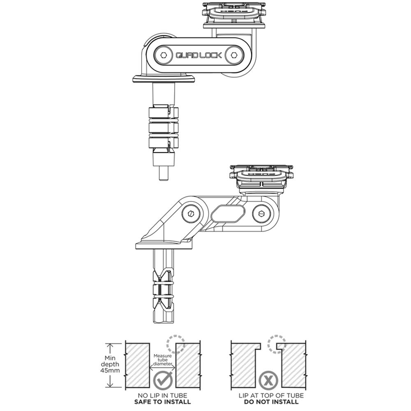 Quad Lock® Lenksäulenhalterung schwarz